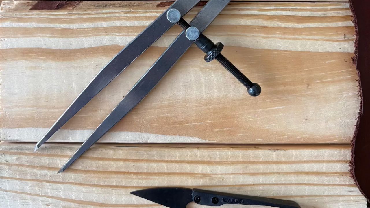 A wing divider and snips on wood